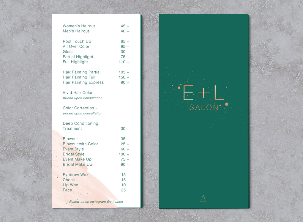 exist, exist design studio, michael glowacki, e+l salon, eandlsalon, logo, identity, branding