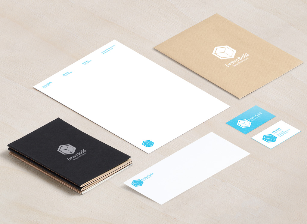 exist, exist design studio, michael glowacki, evolve, evolve build, logo, identity, branding